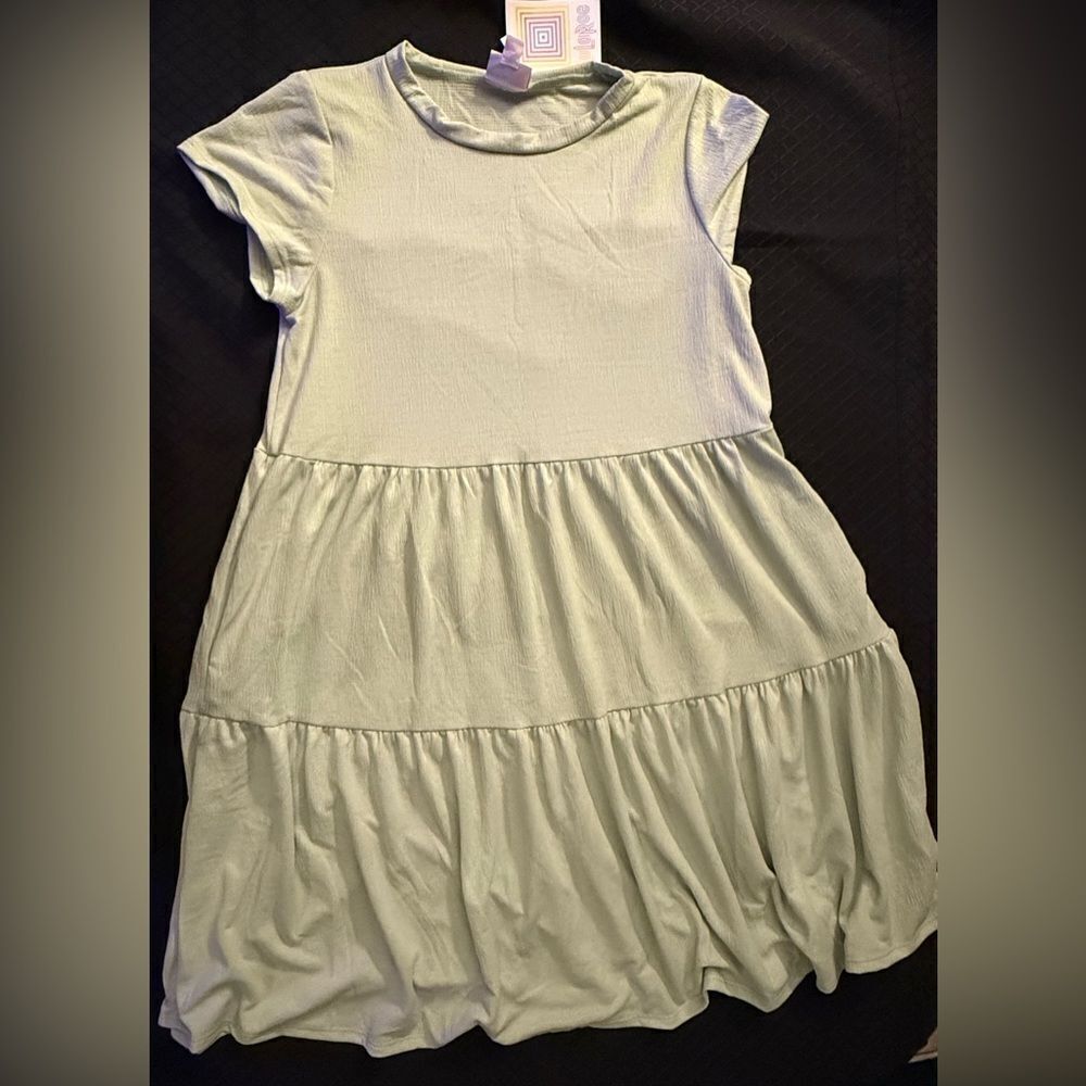 Lularoe Ariel Light Green Tiered Dress